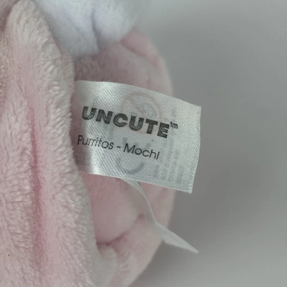UNCUTE PURRITOS MOCHI WHITE KITTEN BABY WRAPPED IN PINK LOVEY BLANKET PLUSH